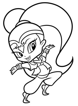 Işıltı ve Parıltı (Shimmer Ve Shine) boyama sayfası,  coloring page, Güzel Shine, 