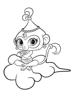 Işıltı ve Parıltı (Shimmer Ve Shine) boyama sayfası,  coloring page, Tala Bulutların Üzerinde Oturuyor, 