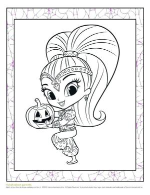 Işıltı ve Parıltı (Shimmer Ve Shine) boyama sayfası,  coloring page, Shine Holding Balkabağı, 