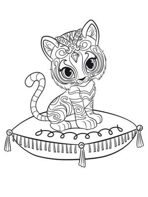 Işıltı ve Parıltı (Shimmer Ve Shine) boyama sayfası,  coloring page, Nahal Yastığın Üzerinde Oturuyor, 