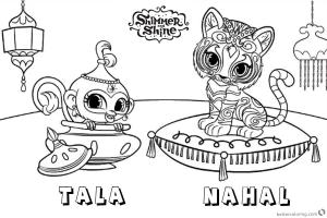 Işıltı ve Parıltı (Shimmer Ve Shine) boyama sayfası,  coloring page, Gülen Tala Ile Nahal, 