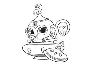 Işıltı ve Parıltı (Shimmer Ve Shine) boyama sayfası,  coloring page, Tala Gülen, 