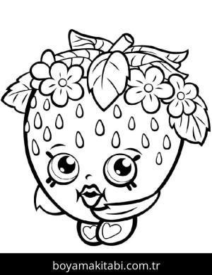 Shopkins boyama sayfası – sevimli karakter, sanatsal çalışma
