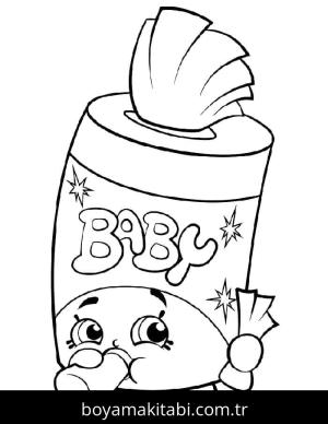 Shopkins boyama sayfası – basit çizim, kolay boyama