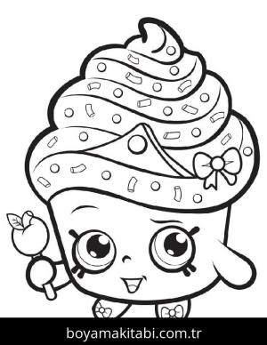 Shopkins boyama sayfası – çizgi film temalı, basit çizim