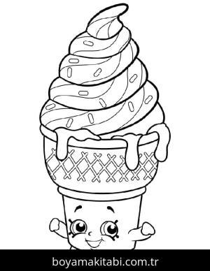 Shopkins boyama sayfası – basit çizim, kolay boyama