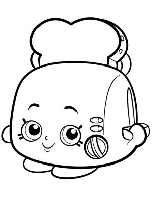 Shopkins boyama sayfası, Shopkins coloring page, Tost Pop Beyaz Tost Makinesi, 