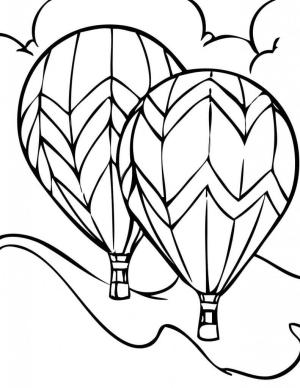 Sıcak Hava Balonu boyama sayfası,  coloring page, İki Sıcak Hava Balonu, 