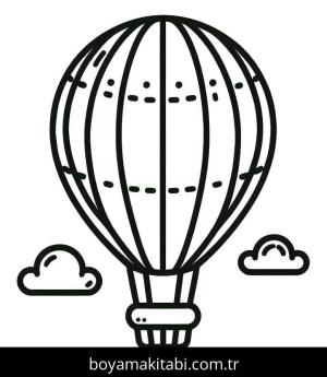 Sıcak Hava Balonu boyama sayfası – sanatsal çalışma, çocuklar için