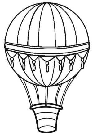 Sıcak Hava Balonu boyama sayfası,  coloring page, Temel Sıcak Hava Balonları, 