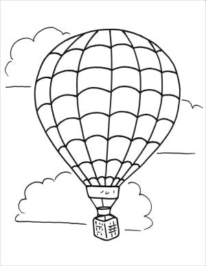 Sıcak Hava Balonu boyama sayfası,  coloring page, Normal Sıcak Hava Balonu, 