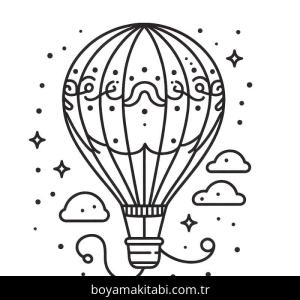 Sıcak Hava Balonu boyama sayfası – boyama etkinliği, çocuk aktivitesi