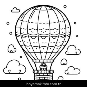 Sıcak Hava Balonu boyama sayfası – ücretsiz yazdır, boyama etkinliği