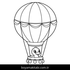 Sıcak Hava Balonu boyama sayfası – yaratıcılığı geliştirir, keyifli zaman
