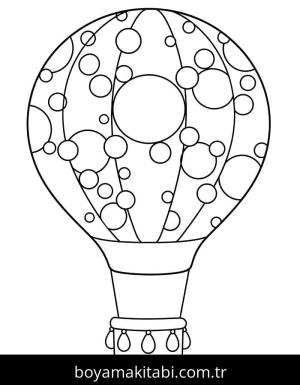 Sıcak Hava Balonu boyama sayfası – keyifli zaman, renkli çizimler