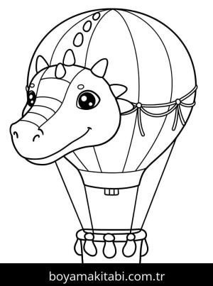 Sıcak Hava Balonu boyama sayfası – renkli çizimler, okul öncesi
