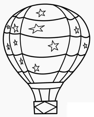 Sıcak Hava Balonu boyama sayfası,  coloring page, Yıldız Sıcak Hava Balonu, 