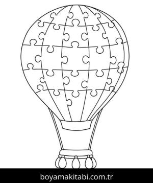 Sıcak Hava Balonu boyama sayfası – çocuk aktivitesi, PDF indir