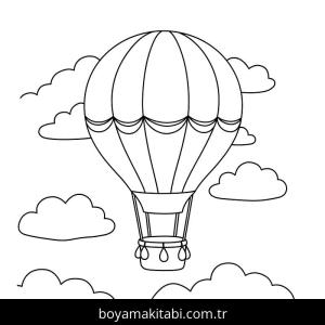 Sıcak Hava Balonu boyama sayfası – eğlenceli etkinlik, el becerilerini geliştirir
