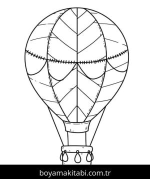 Sıcak Hava Balonu boyama sayfası – kolay boyama, eğitici aktivite