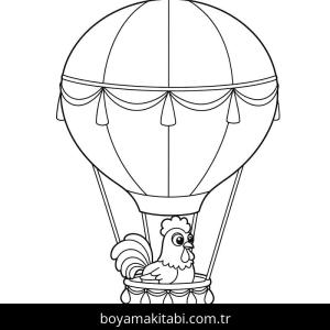 Sıcak Hava Balonu boyama sayfası – renkli çizimler, okul öncesi