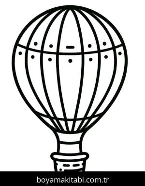 Sıcak Hava Balonu boyama sayfası – çocuklar için, çizgi film temalı