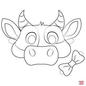 Sığır boyama sayfası, Cattle coloring page, , cattle chick fil a cow mask 