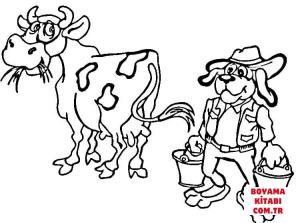 Sığır boyama sayfası, Cattle coloring page, , cattle dog farmer 