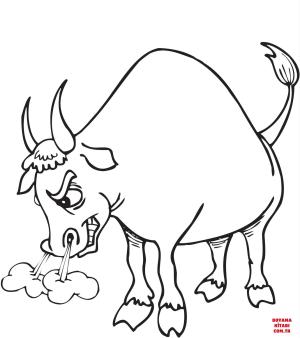 Sığır boyama sayfası, Cattle coloring page, , cattle angry bull 