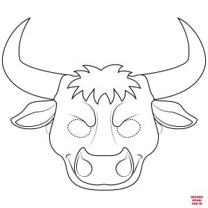 Sığır boyama sayfası, Cattle coloring page, , cattle bull mask 