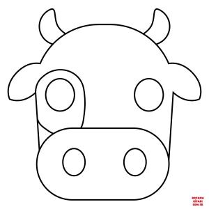 Sığır boyama sayfası, Cattle coloring page, , cattle cow face emoji 