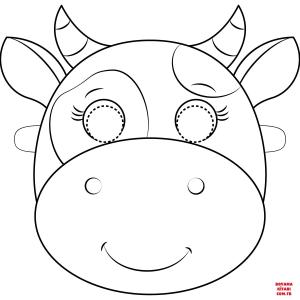 Sığır boyama sayfası, Cattle coloring page, , cattle cow mask 