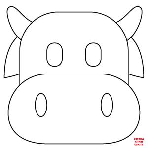 Sığır boyama sayfası, Cattle coloring page, , cattle cow face emoji 