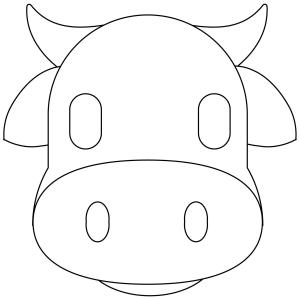 Sığır boyama sayfası, Cattle coloring page, , cattle cow face emoji 