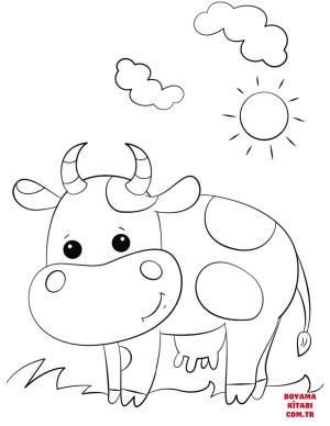 Sığır boyama sayfası, Cattle coloring page, , cattle cute cartoon cow 