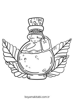 Sihirli İksir boyama sayfası – PDF indir, sevimli karakter