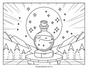 Sihirli İksir boyama sayfası – yaratıcılık, eğlenceli etkinlik