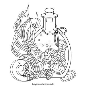 Sihirli İksir boyama sayfası – el becerilerini geliştirir, boyama çalışması
