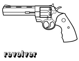 Silah boyama sayfası,  coloring page, Revolver Silah, 