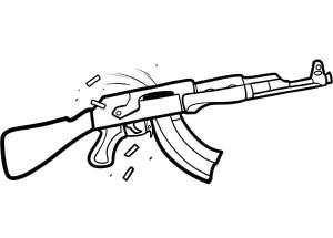 Silah boyama sayfası,  coloring page, Ak 47, 