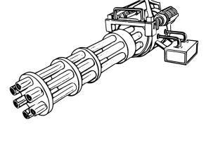 Silah boyama sayfası,  coloring page, Müthiş Makineli Tüfek, 