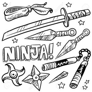 Silah boyama sayfası,  coloring page, Ninja Silahı, 