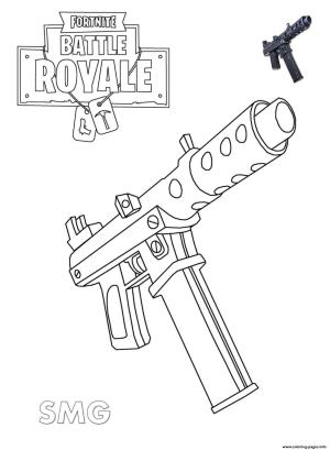 Silah boyama sayfası,  coloring page, Makineli Tabanca Fortnite, 