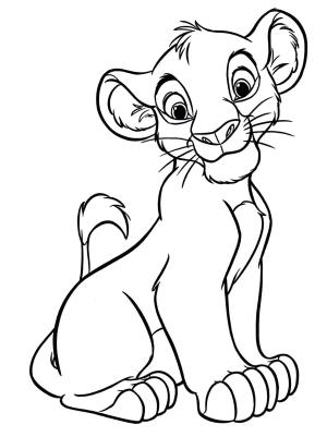 Simba boyama sayfası,  coloring page, Oturan Simba, 