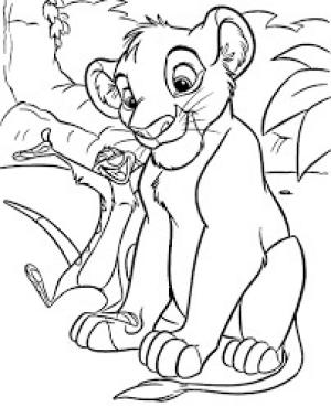 Simba boyama sayfası,  coloring page, Simba ve Timon, 