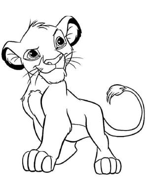 Simba boyama sayfası,  coloring page, Simba Gülümseyerek, 