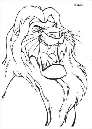 Simba boyama sayfası,  coloring page, Kızgın Simba, 