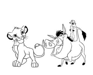 Simba boyama sayfası,  coloring page, Simba, Timon ve Pumbaa, 