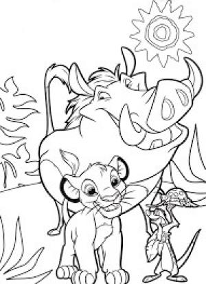 Simba boyama sayfası,  coloring page, Ormandaki Simba ve Arkadaşları, 