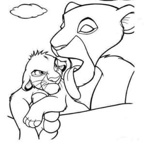 Simba boyama sayfası,  coloring page, Bebek Simba, 